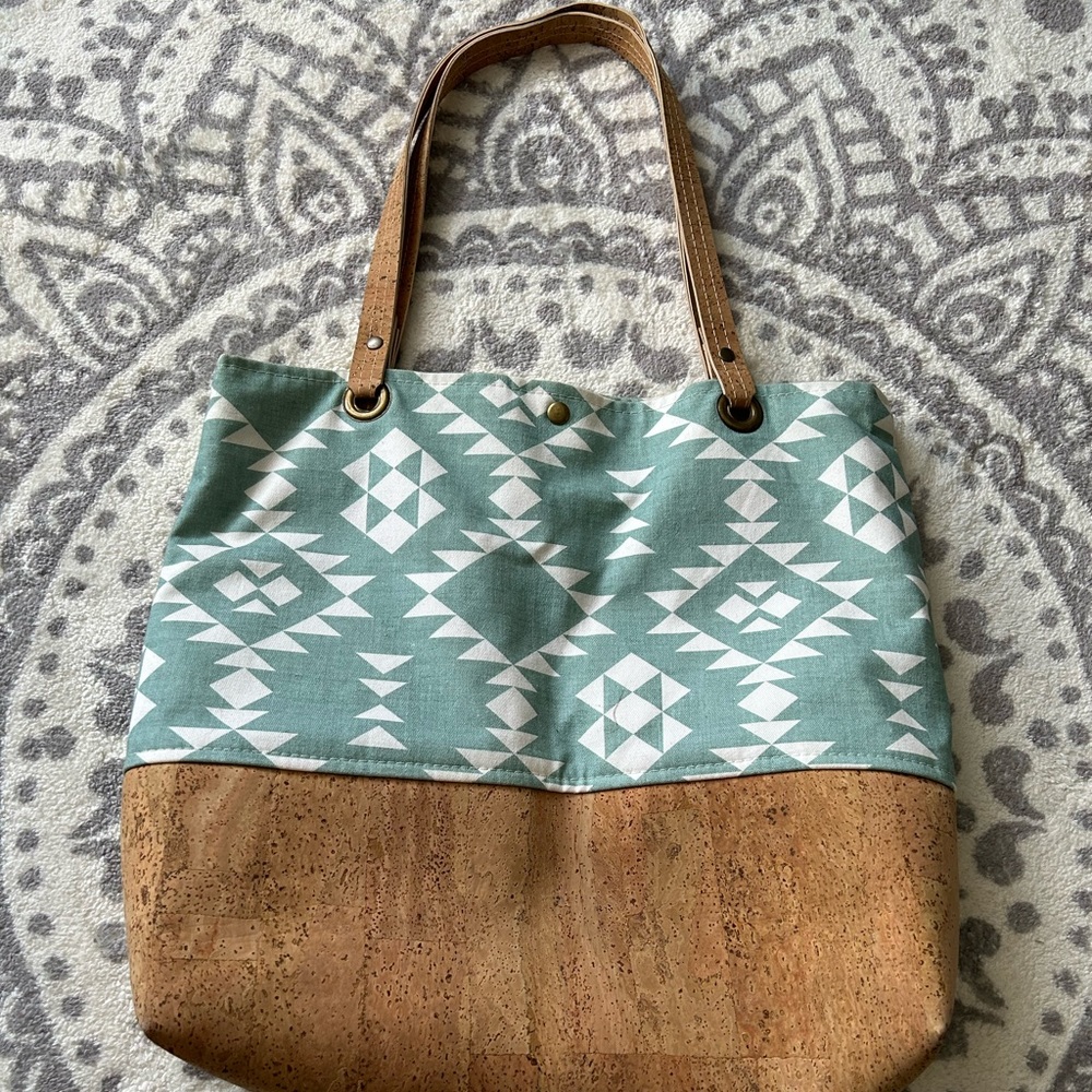 Blue Aztec Cork shoulder bag